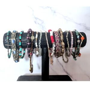 Bundle of 17 Bracelets for Beading or Repair